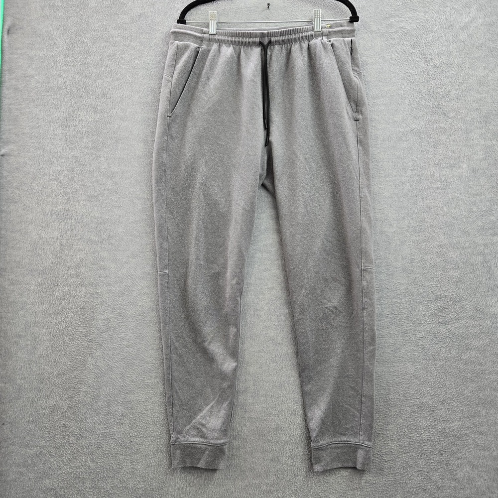 Old Navy Men Activewear Pants L Gray Jogger Fleece Zipper 28" Inseam